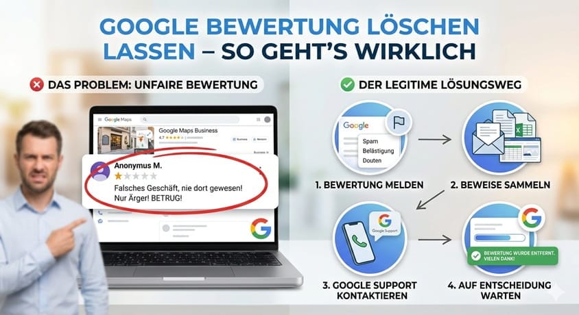 Google Bewertung löschen lassen – So geht's wirklich (2026)
